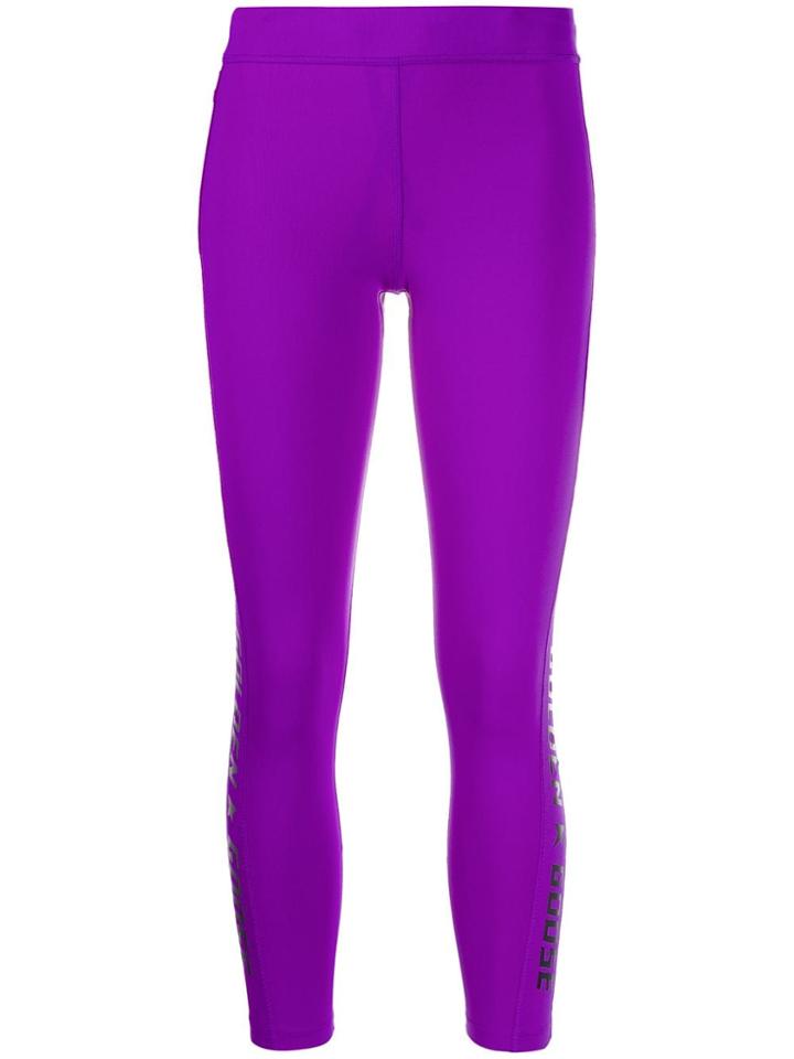 Golden Goose Logo Print Leggings - Purple