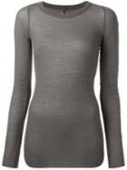 Rick Owens Ribbed T-shirt, Women's, Size: 38, Green, Silk/viscose