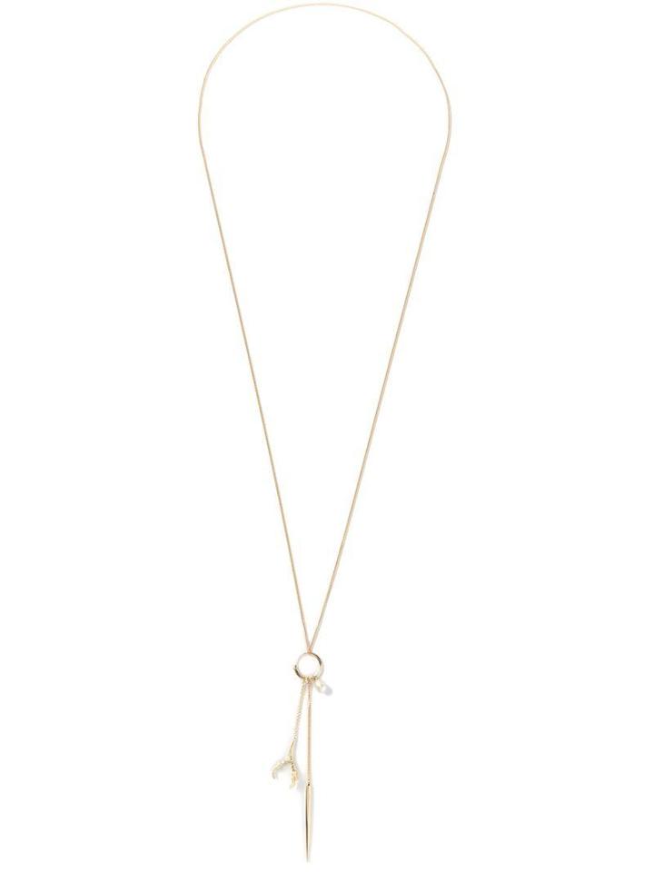 Wouters & Hendrix Gold 'spikes, Pearls And Claws' Long Necklace/earring