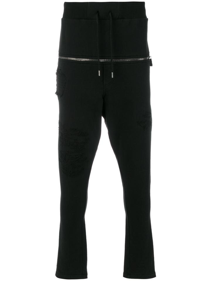 Rh45 Distressed Track Pants - Black