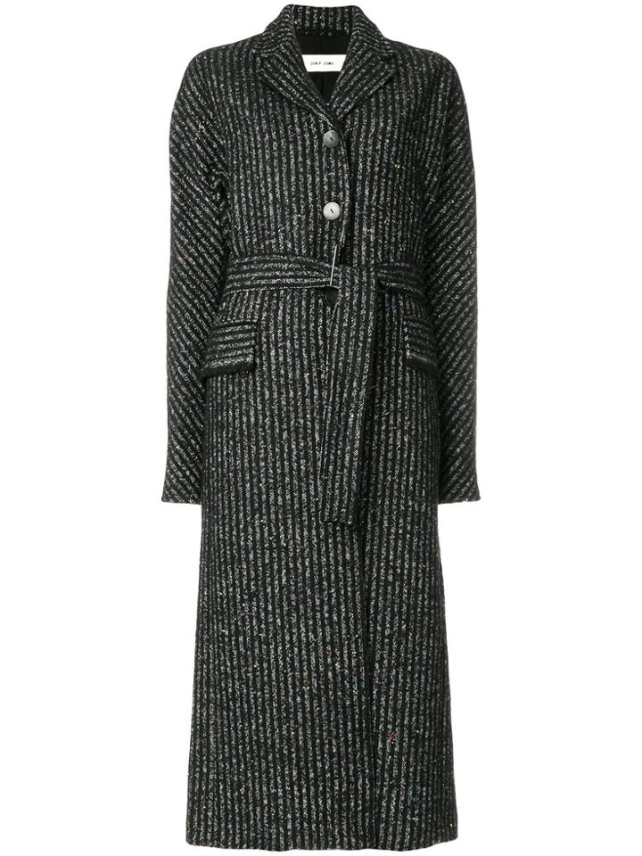 Damir Doma Striped Button Coat - Black