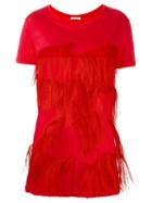 Nina Ricci Ostrich Feathers T-shirt, Women's, Size: 36, Red, Viscose