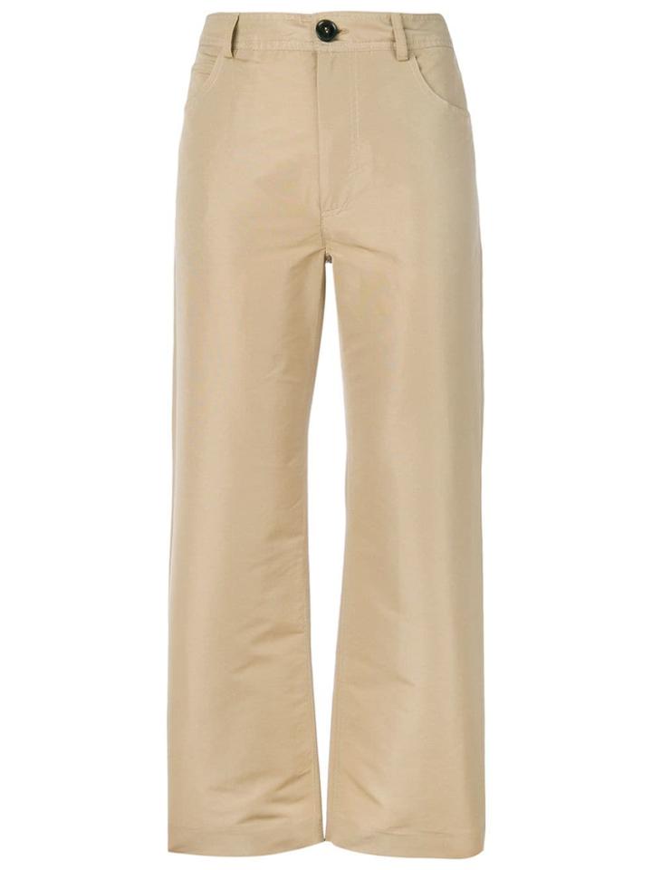 Marni Cropped Chino Trousers - Neutrals
