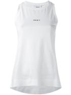 Dkny Logo Print Tank Top, Women's, Size: Small, White, Cotton