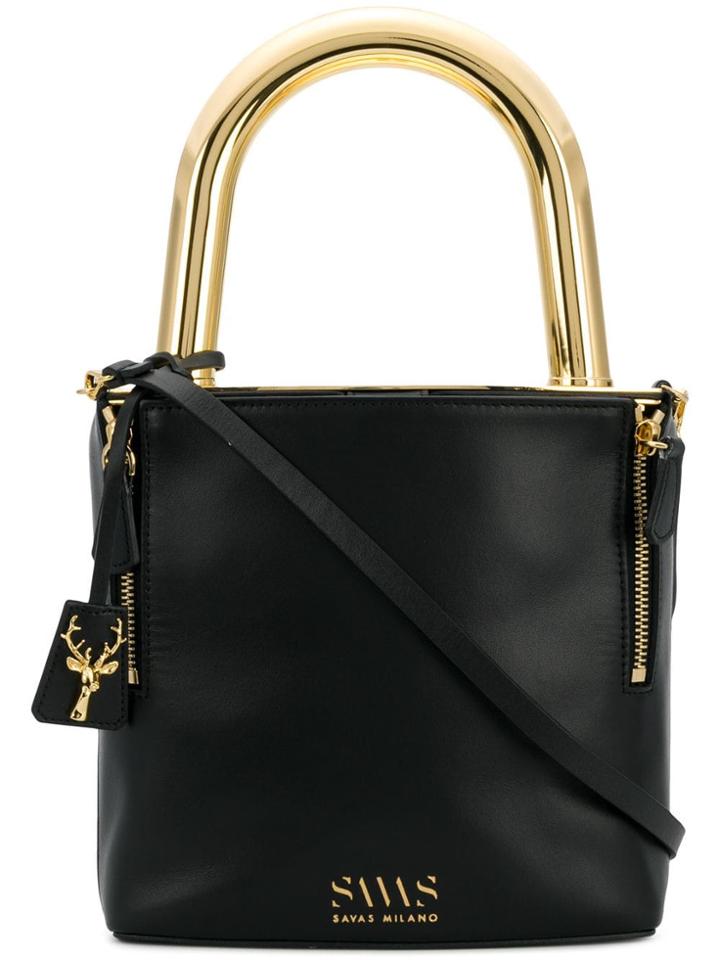 Savas Lucchetto Crossbody Bag - Black