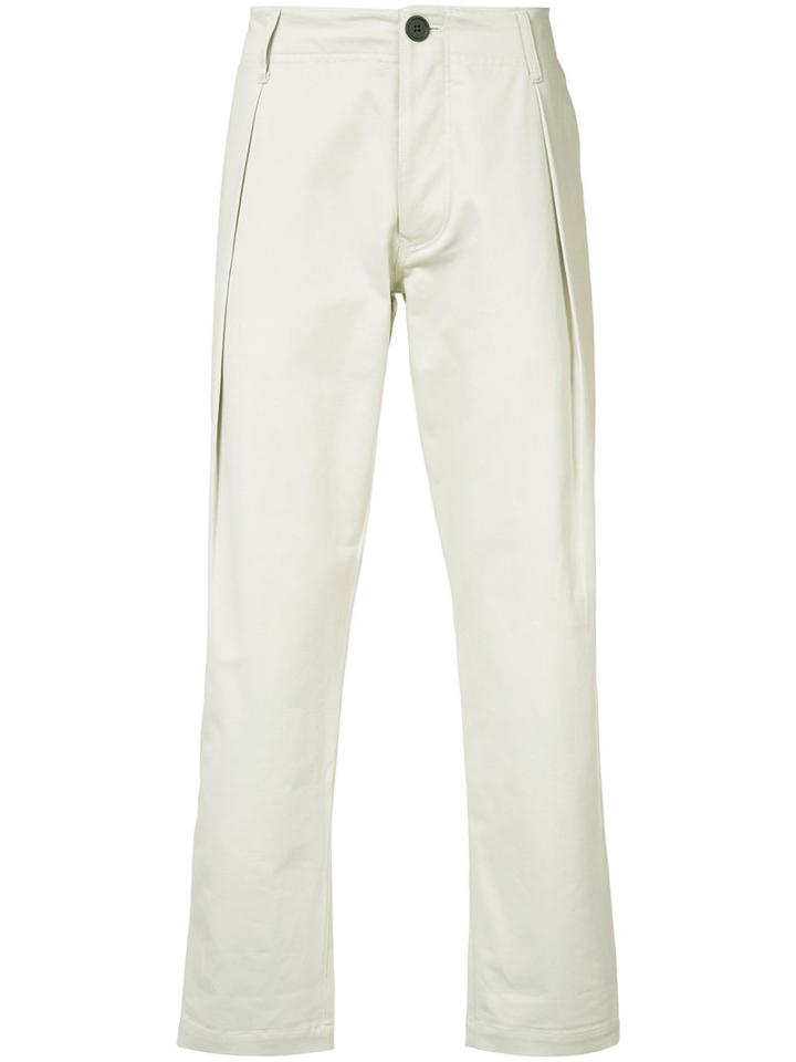 F.s.z - Pleated Chino Trousers - Men - Cotton - L, Nude/neutrals, Cotton