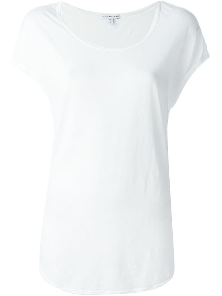 James Perse Curved Hem T-shirt, Women's, Size: 1, White, Cotton