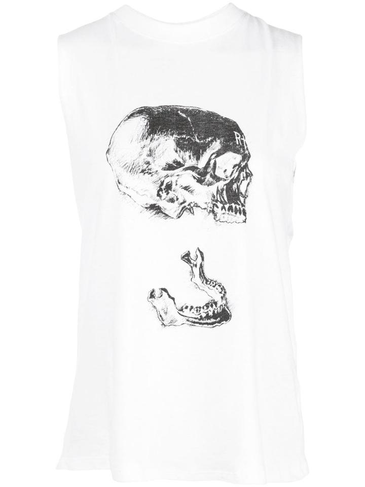 Rta Printed Skull Tank Top - White