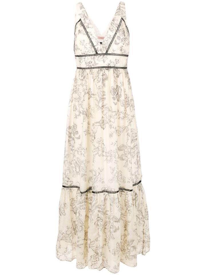 Twin-set Floral Print Maxi Dress - Neutrals
