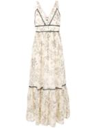Twin-set Floral Print Maxi Dress - Neutrals