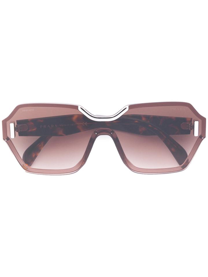 Prada Eyewear Square Framed Tortoiseshell Glasses - Brown