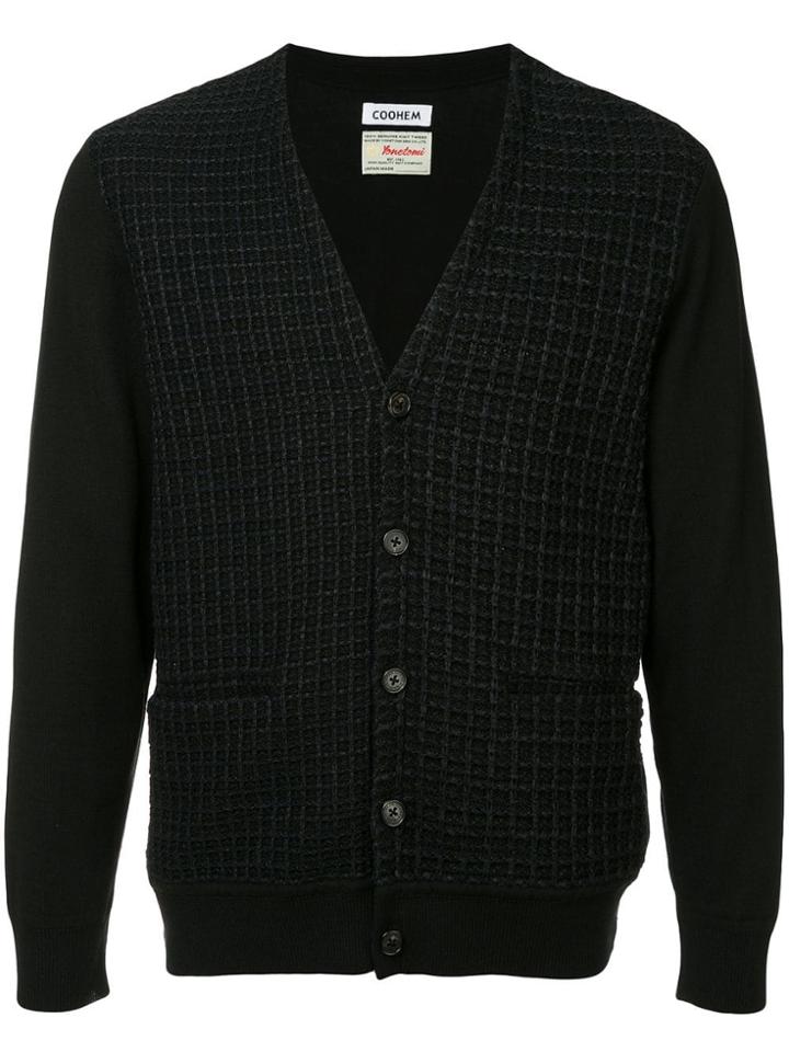 Coohem Check Tweed Cardigan - Black