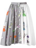 Olympia Le-tan 'frida Oldenburg' Skirt, Women's, Size: 38, Grey, Cotton/spandex/elastane/glass