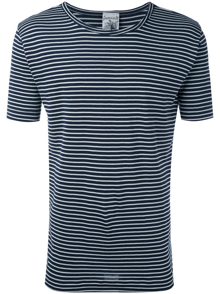 S.n.s. Herning - 'lemma' Striped T-shirt - Men - Cotton/polyester - L, Blue, Cotton/polyester