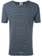 S.n.s. Herning - 'lemma' Striped T-shirt - Men - Cotton/polyester - L, Blue, Cotton/polyester
