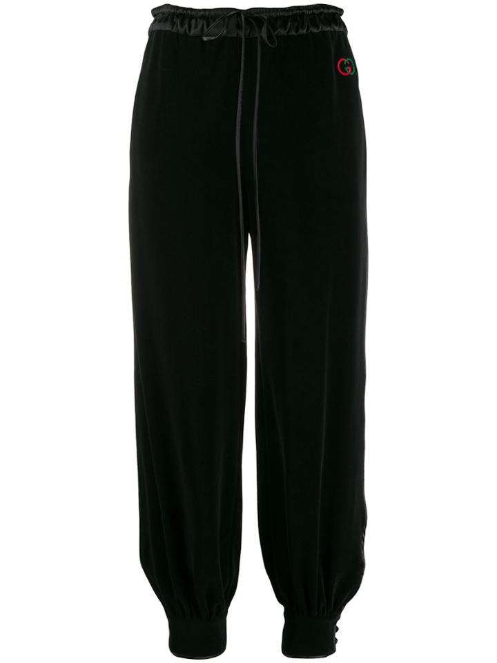 Gucci Tapered Wide-leg Trousers - Black