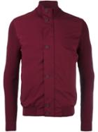 Z Zegna Stand Up Collar Contrast Jacket, Men's, Size: Large, Red, Polyamide/polyester