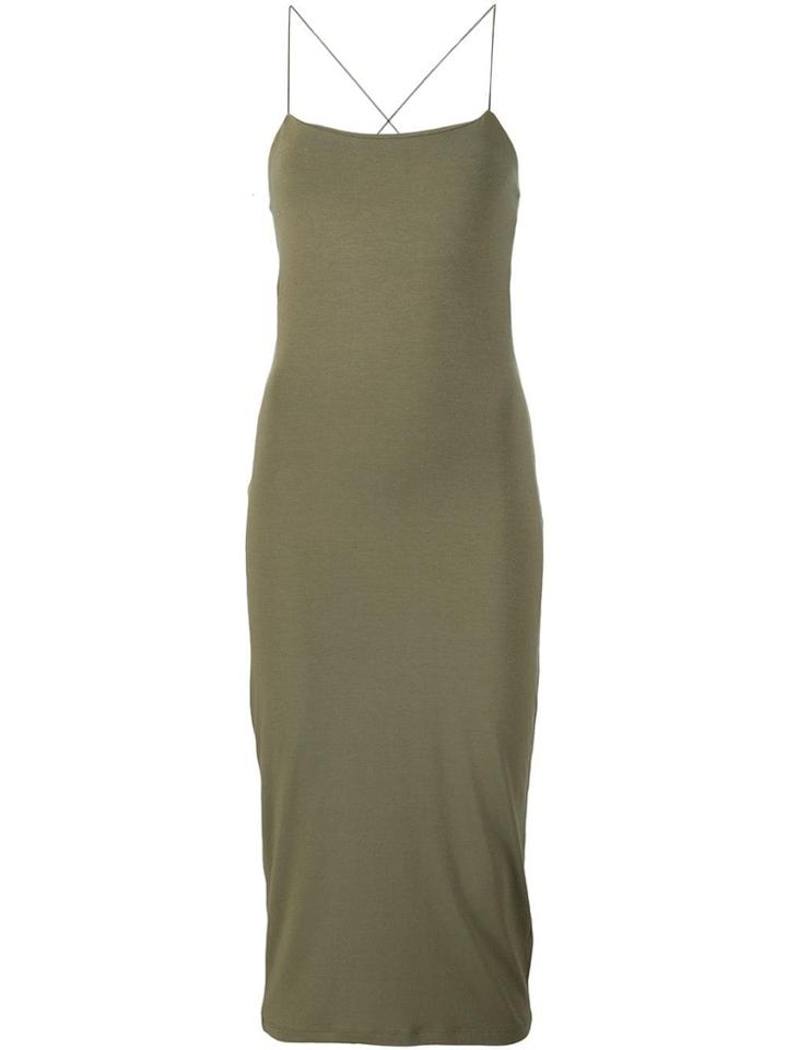 T By Alexander Wang Crossed Back Fitted Dress - Green