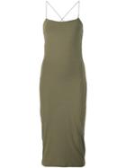 T By Alexander Wang Crossed Back Fitted Dress - Green
