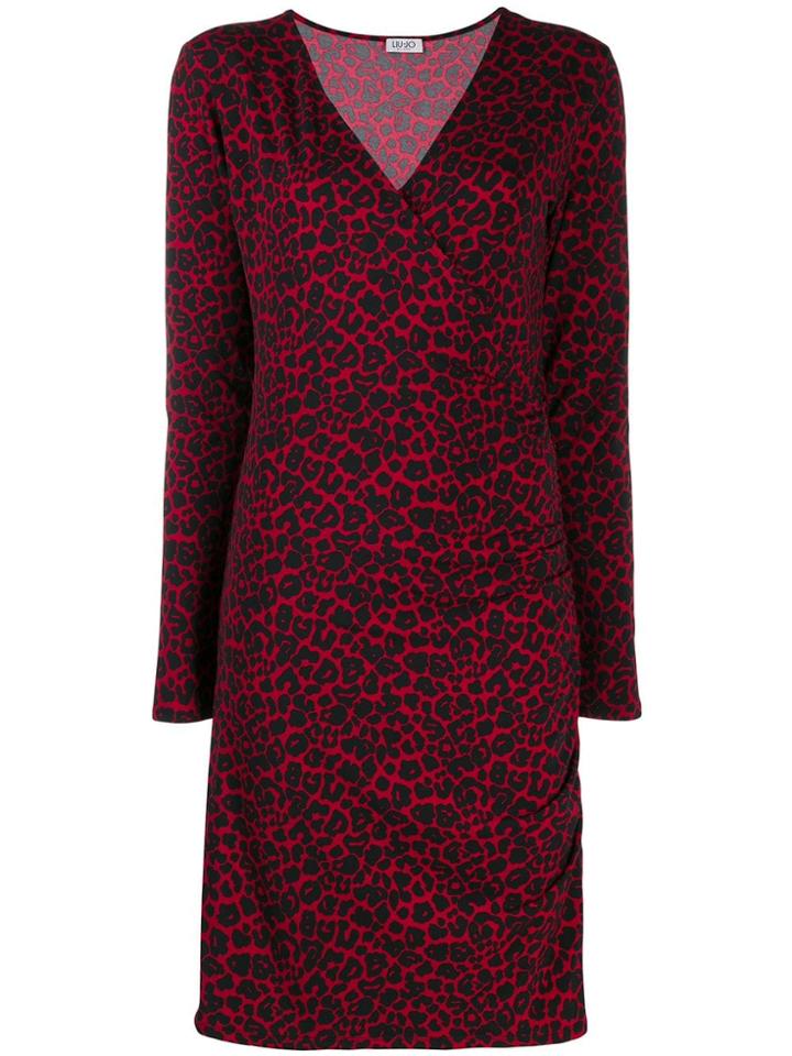 Liu Jo Leopard Print Midi Dress - Red