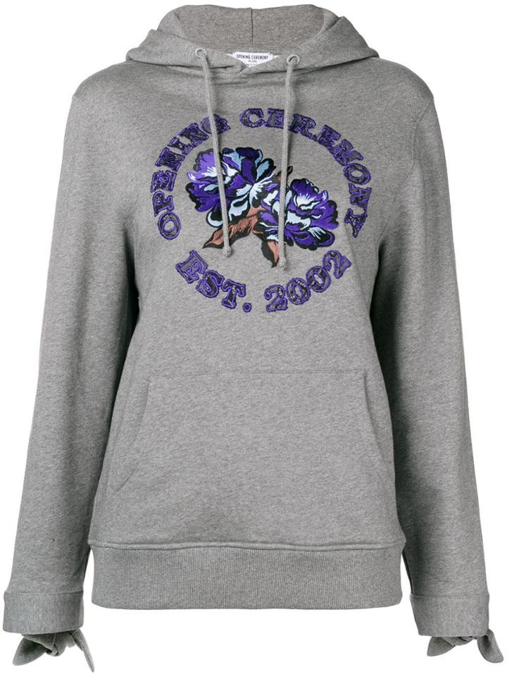 Opening Ceremony Logo Embroidered Hoodie - Grey