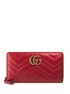 Gucci Gg Marmont Zip Around Wallet - Red