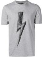 Neil Barrett Painted Lightning Bolt T-shirt - Grey