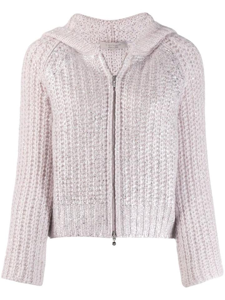 D.exterior Chunky Knit Jacket - Pink