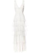 Marchesa Notte - Layered Lace Gown - Women - Nylon - 16, White, Nylon