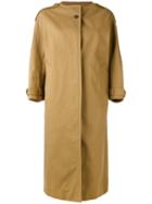 Jil Sander - Collarless Coat - Women - Cotton - 36, Brown, Cotton