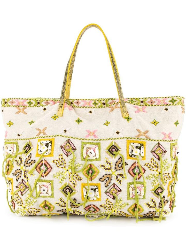 Fendi Pre-owned Embroidered Tote Bag - White