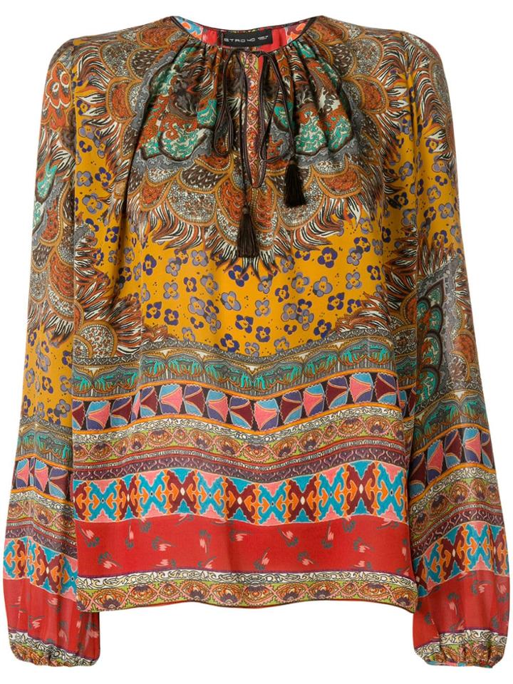 Etro Nouveau Western Print Blouse - Yellow & Orange