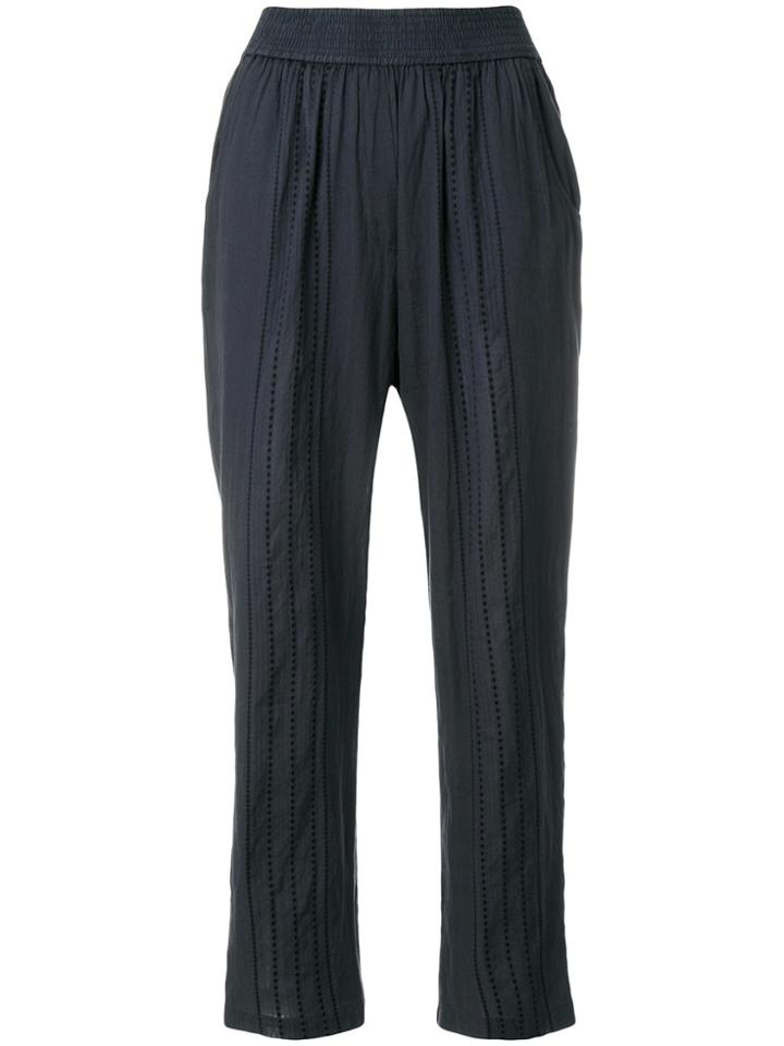 Local Pleated Stripe Trousers - Blue