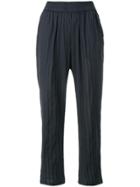 Local Pleated Stripe Trousers - Blue