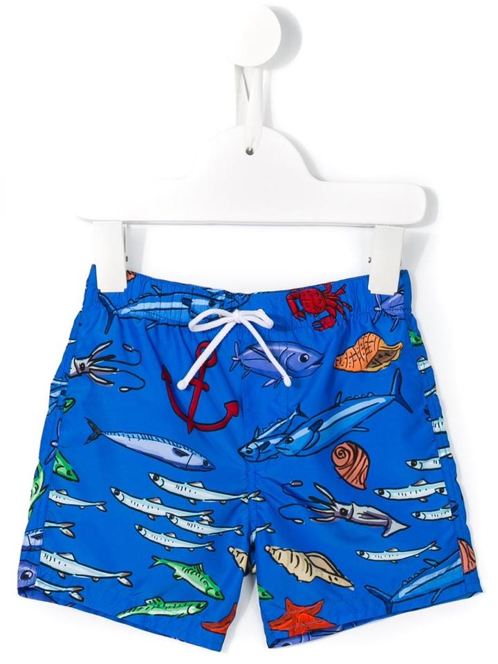Dolce & Gabbana Kids - Ocean Life Print Swim Shorts - Kids - Polyamide/polyester - 24-36 Mth, Blue