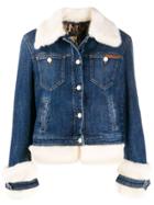 Dolce & Gabbana Faux-fur Trimmed Denim Jacket - Blue