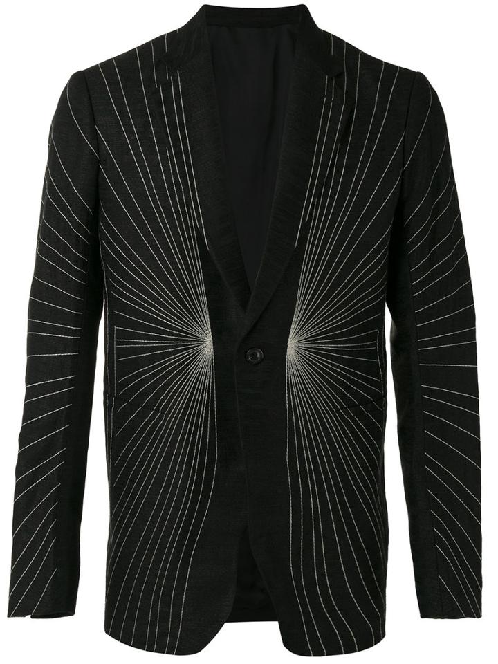 Rick Owens - Embroidered Blazer - Men - Cotton/cupro/viscose/virgin Wool - 54, Black, Cotton/cupro/viscose/virgin Wool