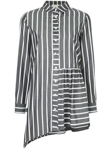 Elaidi Striped Fitted Top - Grey