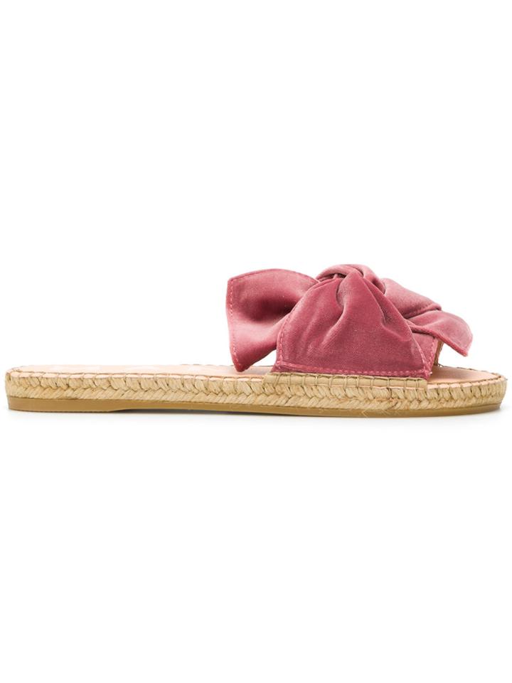 Manebi Monaco Espadrille Slides - Pink & Purple