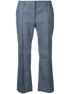 Rokh - Cropped Flared Trousers - Women - Wool - 34, Grey, Wool