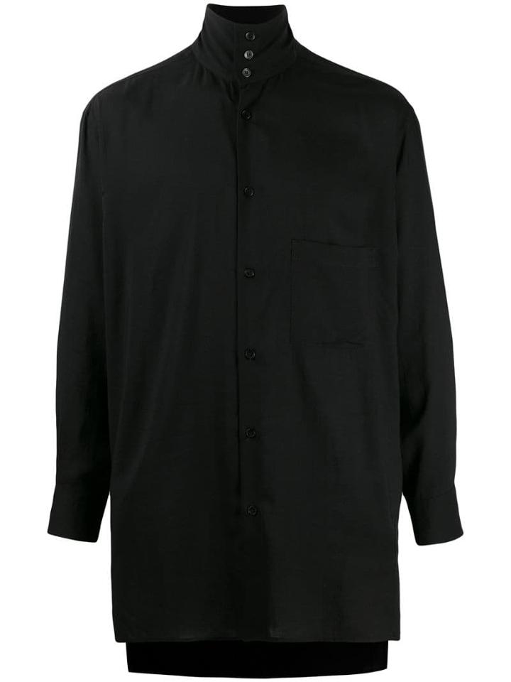 Yohji Yamamoto Stand-up Collar Shirt - Black