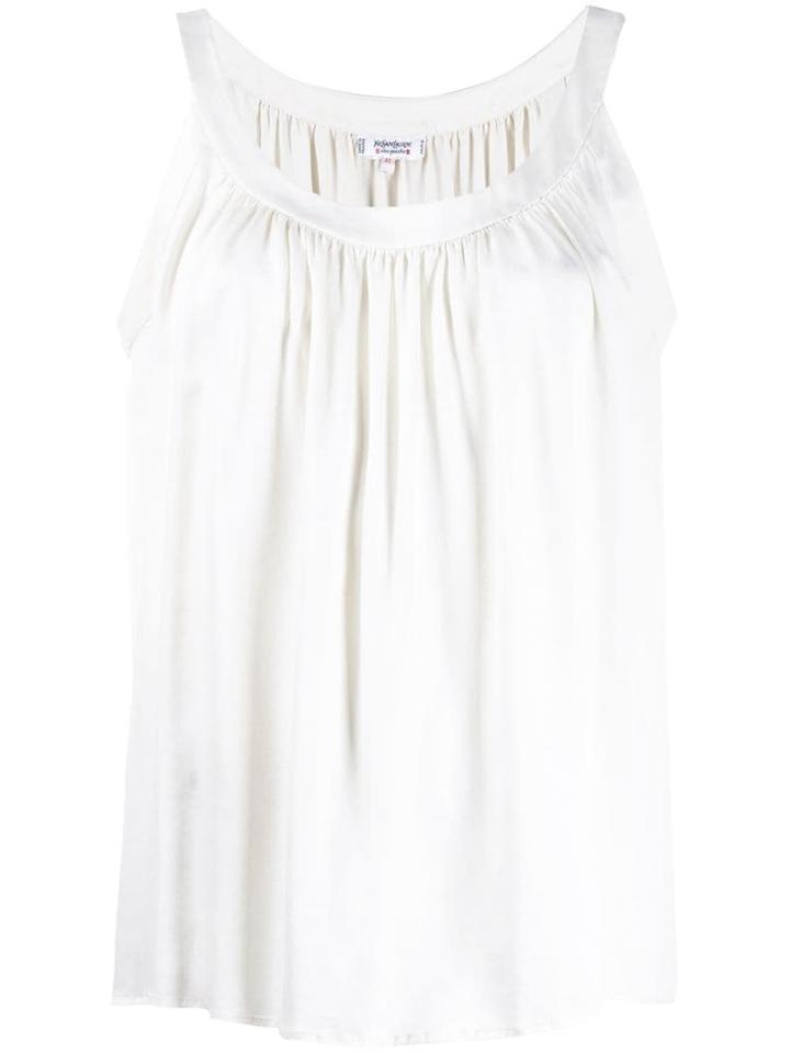 Yves Saint Laurent Pre-owned 1970's Pleated Top - Neutrals