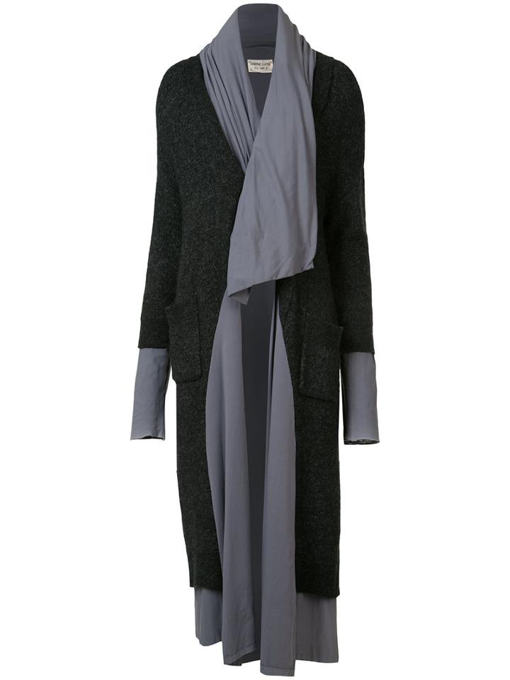 Sabine Luise Two Layers Long Coat, Women's, Grey, Rayon