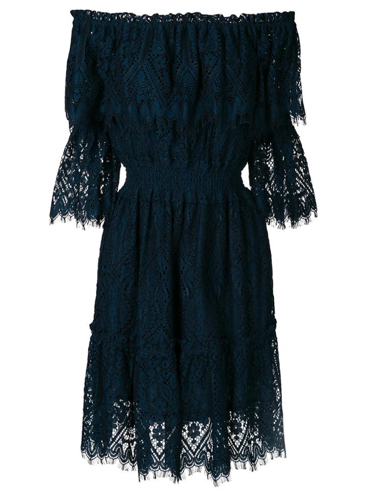 Perseverance London Lace Off The Shoulder Dress - Blue