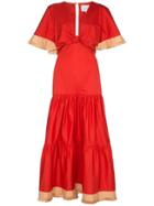 Johanna Ortiz Untold Stories Cotton Maxi Dress - Red