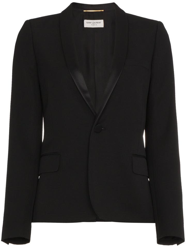 Saint Laurent Contrast Blazer - Black