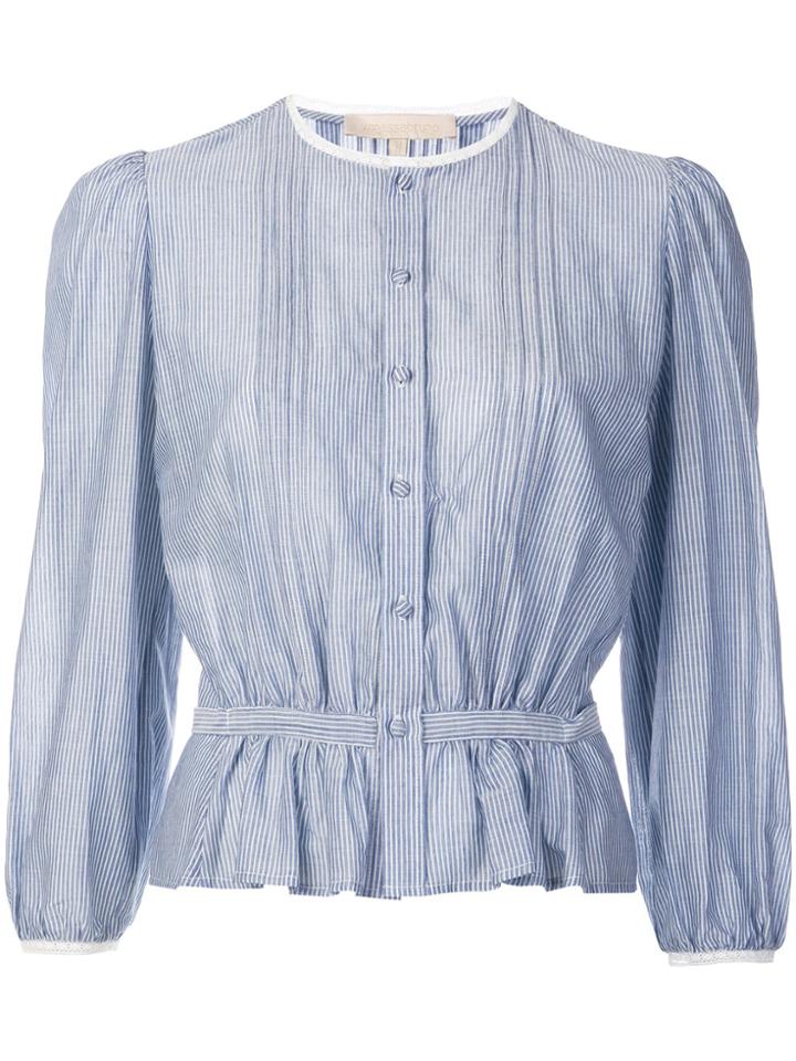 Vanessa Bruno Ruffle Detail 3/4 Sleeve Shirt - Blue