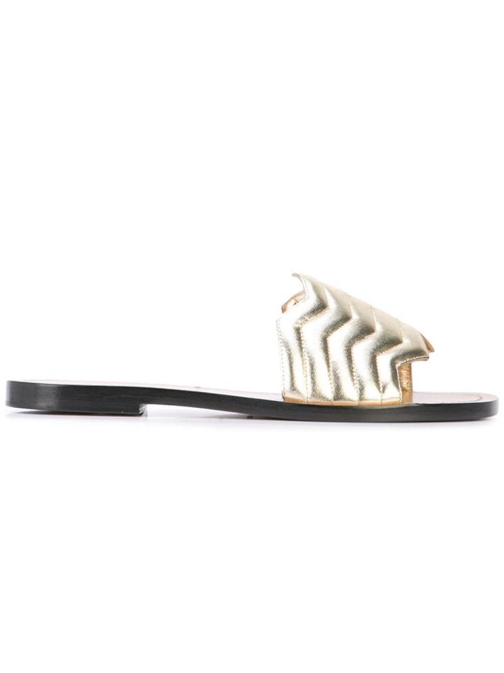 Nicholas Kirkwood Zigzag Slides - Gold