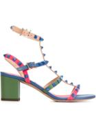 Valentino Garavani Rockstud Sandals, Women's, Size: 38.5, Pink/purple, Goat Skin/leather/metal Other