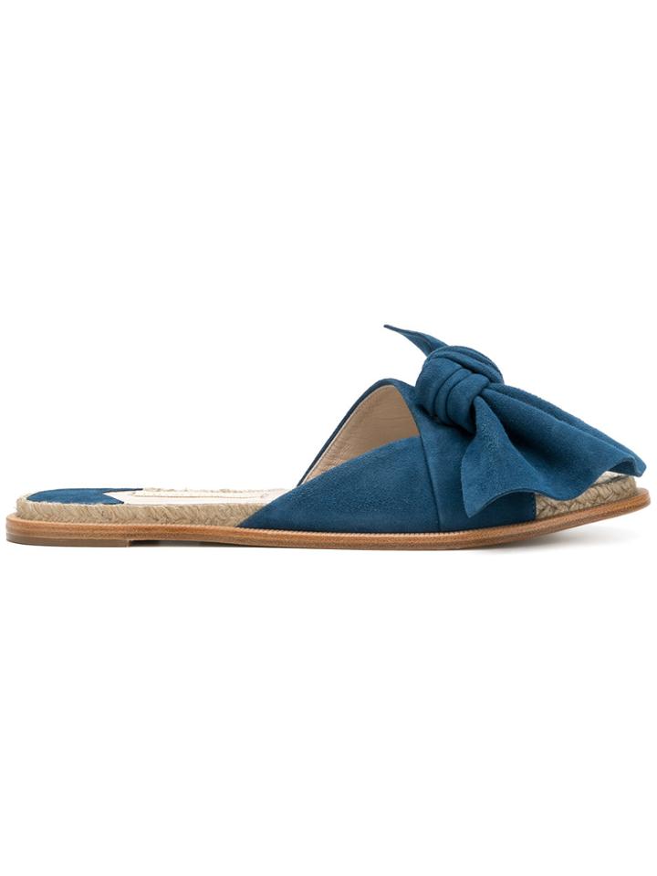 Paloma Barceló Bow Flat Sandals - Blue